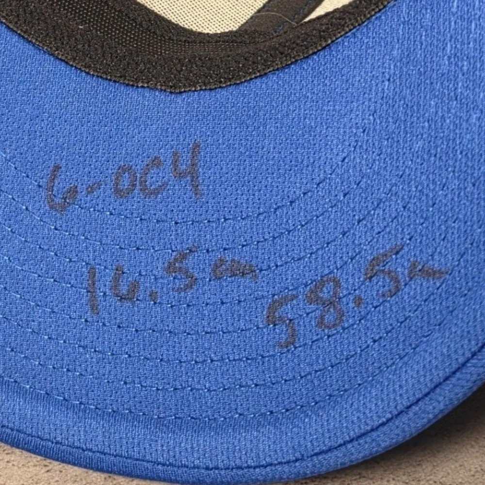 Blank Royal Blue Fitted Baseball Cap Flat Bill Athletic Mesh Hat 58.5cm Blank
